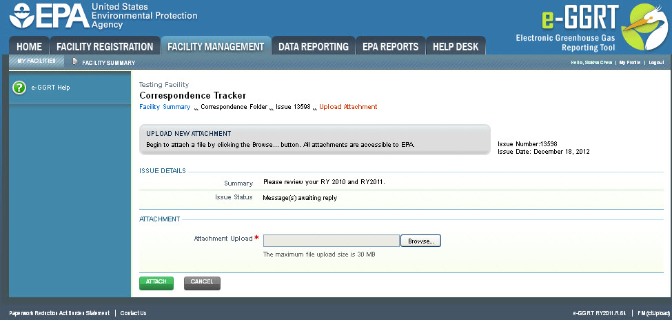 Image of uploading attachments